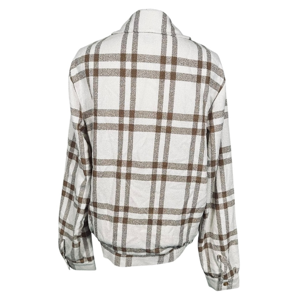 ASOS Design Brown Plaid Zip Up Jacket - Picture 3 of 6
